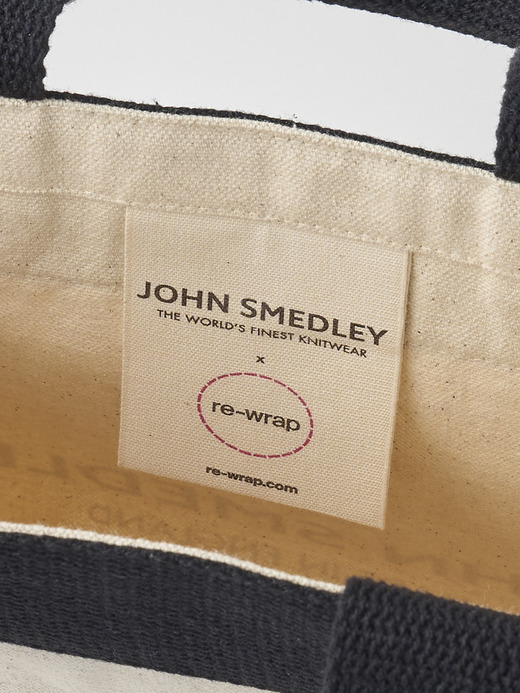 【日本限定】JOHN SMEDLEY×re-wrap オーガニックコットンキャンバスバッグ｜SMALL 詳細画像 NATURAL 9